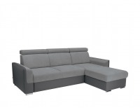 Rohová sedačka s rozkladom a úložným priestorom Elena II L/P - sivá / tmavosivá