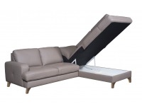 Rohová sedačka s rozkladom a úložným priestorom Fargo P - svetlohnedá