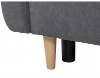 Rohová sedačka s rozkladom Feliz Lux L/P - sivá / drevo (TX002)