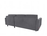 Rohová sedačka s rozkladom Feliz Lux L/P - sivá / drevo (TX002)