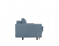 Rohová sedačka s rozkladom Feliz Lux L/P - tyrkysová / drevo (TX002)