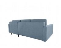 Rohová sedačka s rozkladom Feliz Lux L/P - tyrkysová / drevo (TX002)