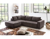 Rohová sedačka s rozkladom a úložným priestorom Florida L - hnedá