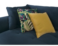 Pohovka s rozkladom a úložným priestorom Gaspar IV Mega Lux - modrá / vzor / žltá