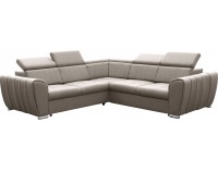 Rohová sedačka s rozkladom a úložným priestorom Grenade P - béžová / chróm