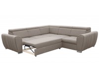 Rohová sedačka s rozkladom a úložným priestorom Grenade P - béžová / chróm