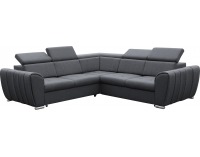 Rohová sedačka s rozkladom a úložným priestorom Grenade P - sivá / chróm
