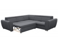 Rohová sedačka s rozkladom a úložným priestorom Grenade P - sivá / chróm