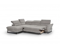 Rohová sedačka s rozkladom Haiti L - sivá / čierna