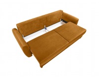 Pohovka s rozkladom a úložným priestorom Hampton Lux - žltá / wenge