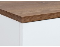 Konferenčný stolík Heda LAW1S - biela / smrekovec sibiu zlatý / biely lesk