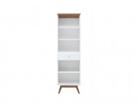 Regál Heda REG1S - biela / smrekovec sibiu zlatý / biely lesk