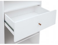 Regál Heda REG1S - biela / smrekovec sibiu zlatý / biely lesk