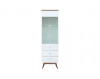 Vitrína Heda REG1W2S - biela / smrekovec sibiu zlatý / biely lesk