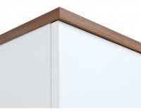 Šatníková skriňa Heda SZF2D - biela / smrekovec sibiu zlatý / biely lesk