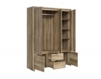 Šatníková skriňa so zrkadlom Kaspian SZF5D2S - dub monument