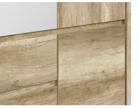 Šatníková skriňa so zrkadlom Kaspian SZF5D2S - dub monument