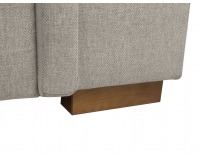 Rohová sedačka s rozkladom a úložným priestorom Kerman L - béžová / drevo (TX061)