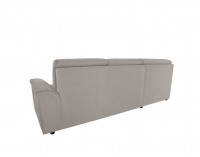 Rohová sedačka s rozkladom a úložným priestorom Kerman L - béžová / drevo (TX061)