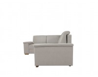 Rohová sedačka s rozkladom a úložným priestorom Kerman L - béžová / drevo (TX061)