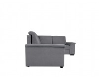 Rohová sedačka s rozkladom a úložným priestorom Kerman P - sivá / drevo (TX023)