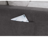 Rohová sedačka s rozkladom Largo Lux L/P - svetlosivá / tmavosivá / žltá