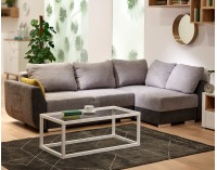 Rohová sedačka s rozkladom Largo Lux L/P - svetlosivá / tmavosivá / žltá