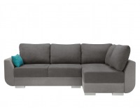 Rohová sedačka s rozkladom Largo Lux L/P - tmavosivá / sivá / tyrkysová
