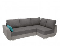 Rohová sedačka s rozkladom Largo Lux L/P - tmavosivá / sivá / tyrkysová