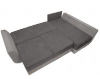 Rohová sedačka s rozkladom Largo Lux L/P - tmavosivá / sivá / tyrkysová