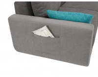 Rohová sedačka s rozkladom Largo Lux L/P - tmavosivá / sivá / tyrkysová