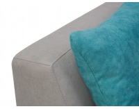 Rohová sedačka s rozkladom Largo Lux L/P - tmavosivá / sivá / tyrkysová