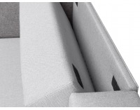 Rohová sedačka s rozkladom a úložným priestorom Leon Lux L/P - svetlosivá / tmavosivá