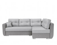 Rohová sedačka s rozkladom a úložným priestorom Leon Lux L/P - svetlosivá / tmavosivá
