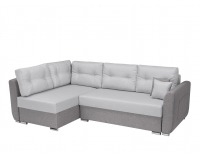 Rohová sedačka s rozkladom a úložným priestorom Leon Lux L/P - svetlosivá / tmavosivá