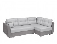Rohová sedačka s rozkladom a úložným priestorom Leon Lux L/P - svetlosivá / tmavosivá