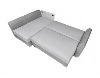 Rohová sedačka s rozkladom a úložným priestorom Leon Lux L/P - svetlosivá / tmavosivá