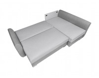 Rohová sedačka s rozkladom a úložným priestorom Leon Lux L/P - svetlosivá / tmavosivá