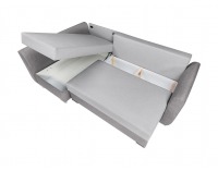 Rohová sedačka s rozkladom a úložným priestorom Leon Lux L/P - svetlosivá / tmavosivá