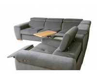 Rohová sedačka s rozkladom a úložným priestorom Living L - sivá