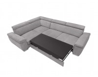 Rohová sedačka s rozkladom a úložným priestorom Loft L - svetlosivá