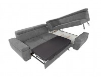 Rohová sedačka s rozkladom a úložným priestorom Loft P - sivá