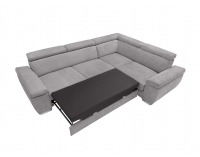 Rohová sedačka s rozkladom a úložným priestorom Loft P - svetlosivá