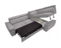 Rohová sedačka s rozkladom a úložným priestorom Loft P - svetlosivá