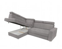 Rohová sedačka s rozkladom a úložným priestorom Lone L - sivá