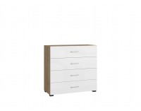 Komoda Lurs KOM4S - dub riviera / biely lesk