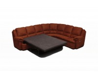 Rohová sedačka s rozkladom Luxor P - hnedá