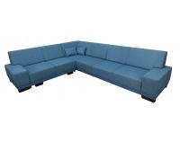 Rohová sedačka s rozkladom Marcel 3R L - tyrkysová / wenge