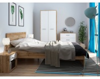 Šatníková skriňa Matos SZF2D - dub wotan / biela