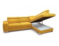 Rohová sedačka s rozkladom a úložným priestorom Mondo 2 P - modrá / chróm